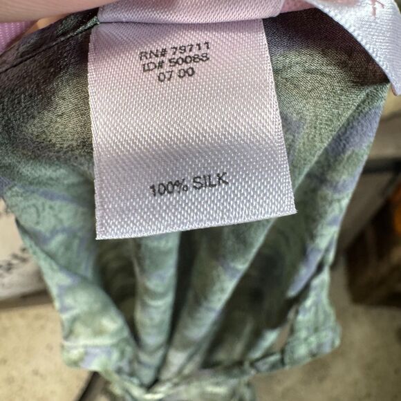 VTG Y2k Victoria's Secret Silk Green Paisley Mini Slip Dress Sz M Side Ties RARE - Picture 9 of 10